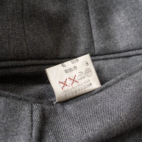 1990-00s Japan gray color 2 tuck wool slacks