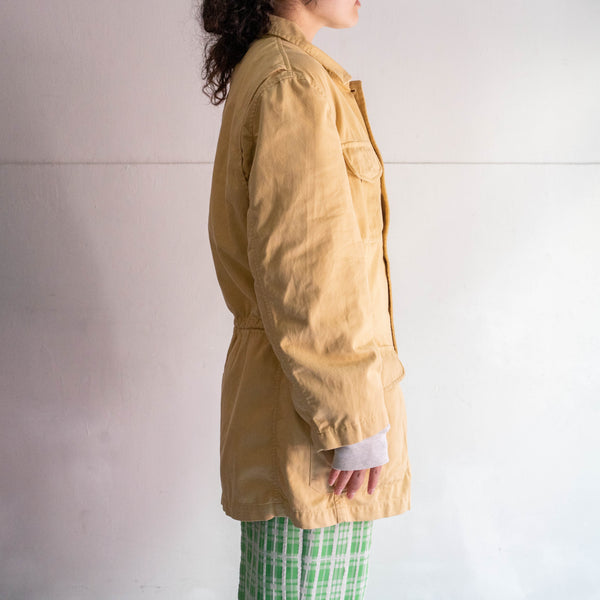 around 1990s yellow beige color 4 pockets jacket -hunting like-