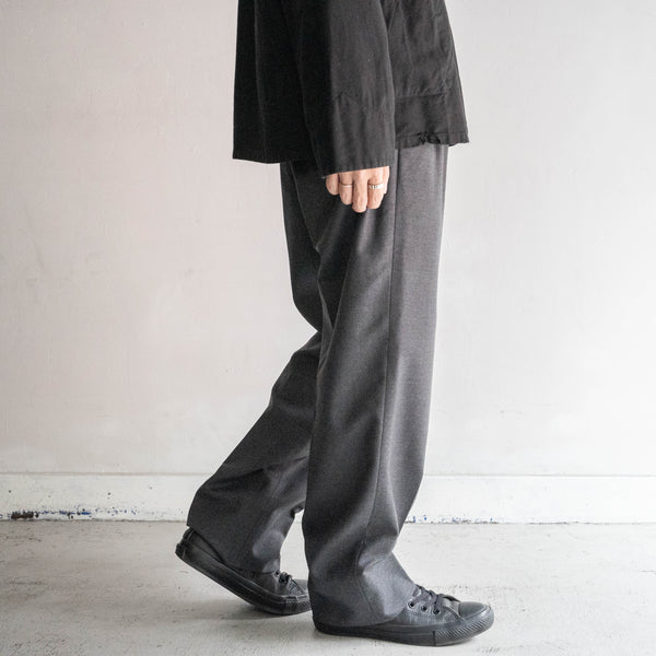 1990-00s Japan gray color 2 tuck wool slacks