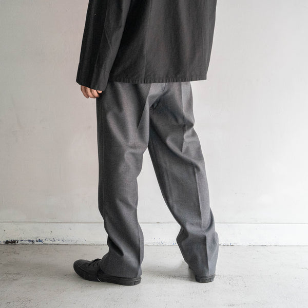 1990-00s Japan gray color 2 tuck wool slacks