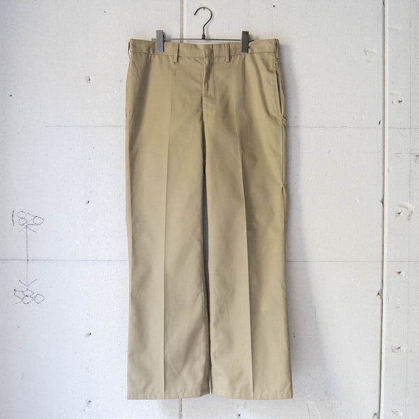 around 1990s Italian military beige color one tuck chino pants 'dead stock'