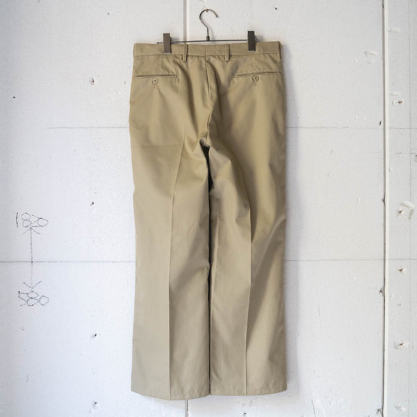 around 1990s Italian military beige color one tuck chino pants 'dead stock'