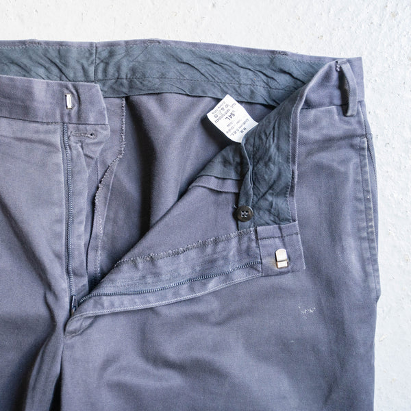 1980-90s Italian military navy color one tuck chino pants -good fade-