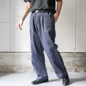 1980-90s Italian military navy color one tuck chino pants -good fade-