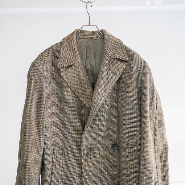 around 1960s France double breasted tweed coat "boro"