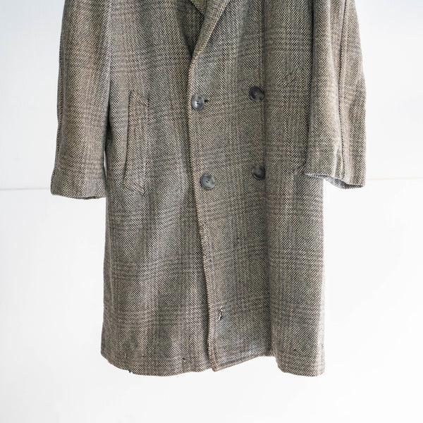 around 1960s France double breasted tweed coat "boro"