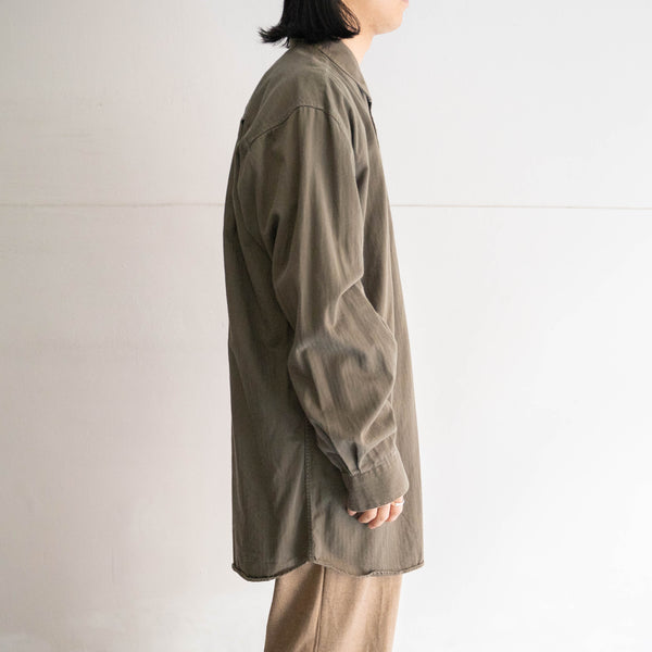 around 1990s khaki color herringbone button down shirt