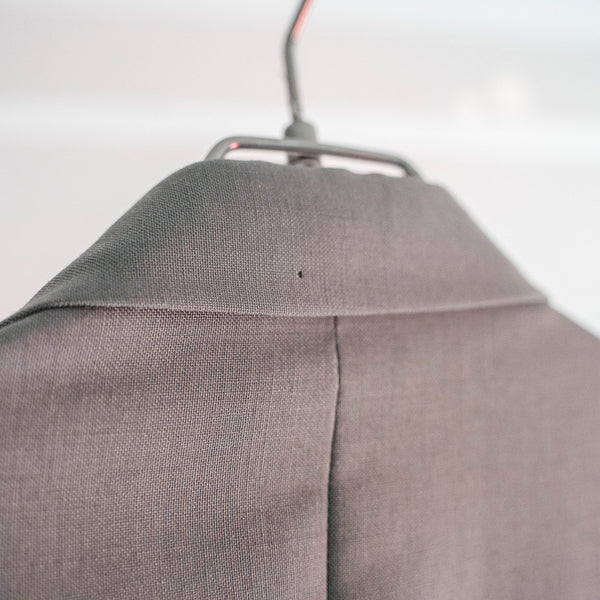 1980s Japan vintage gray green double breasted tailored jacket