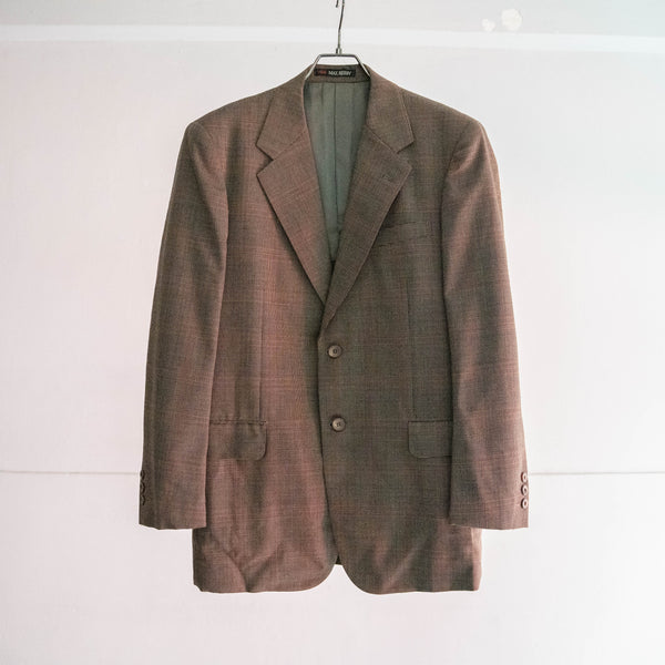 1980s Japan vintage brown × red striped tailored jacket