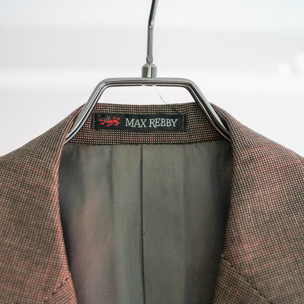 1980s Japan vintage brown × red striped tailored jacket