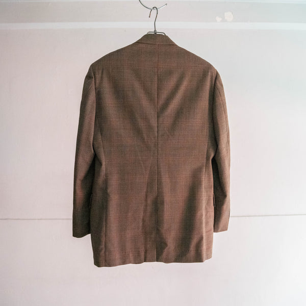 1980s Japan vintage brown × red striped tailored jacket