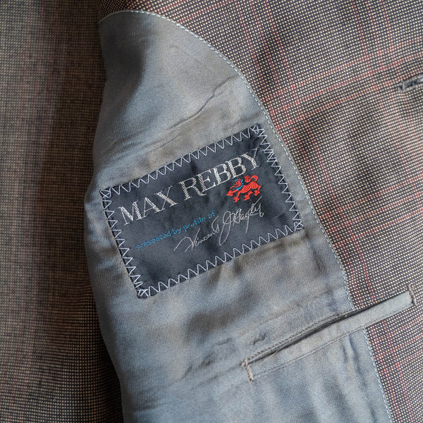 1980s Japan vintage brown × red striped tailored jacket