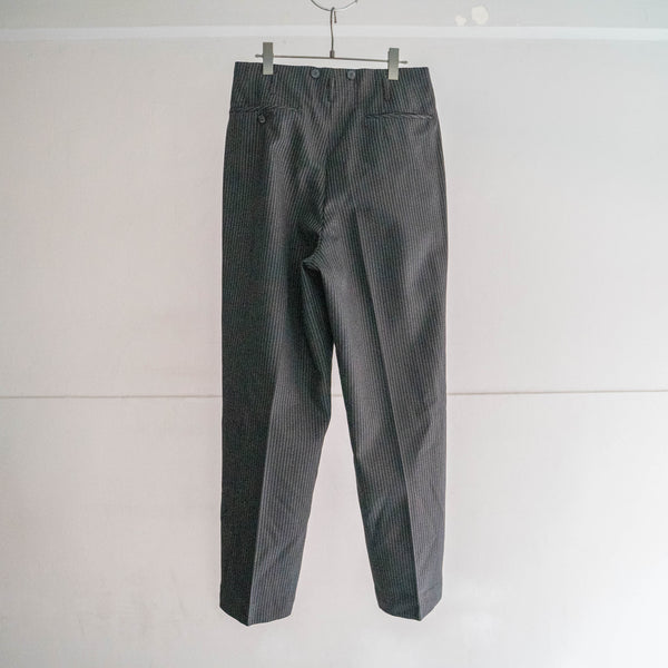 1970s Japan vintage black striped 2 tuck wool pants