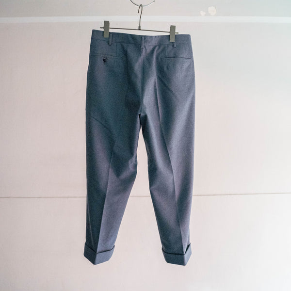 1990s Japan vintage smoky blue one tuck wool slacks