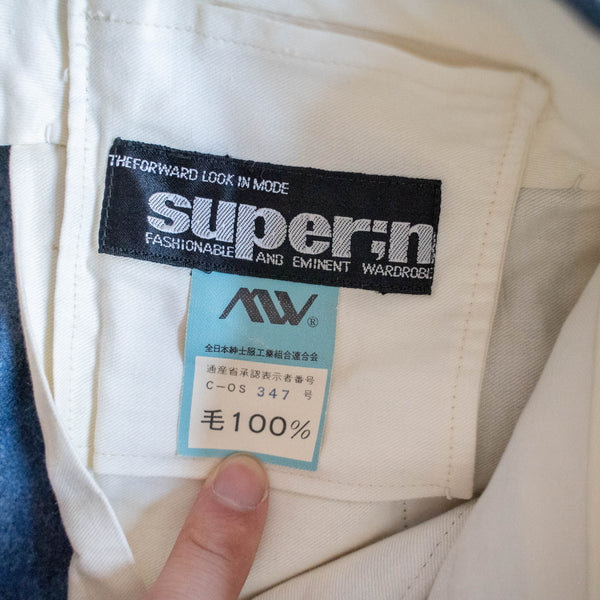 1990s Japan vintage smoky blue one tuck wool slacks