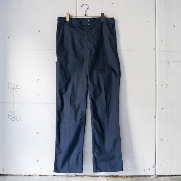 around1990s France Adolphe Lafont cotton twill work pants -black dyed- 'dead stock'