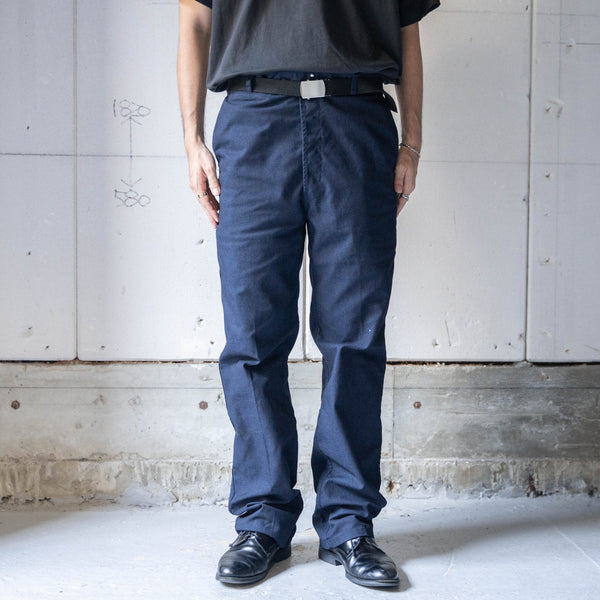 around1990s France Adolphe Lafont cotton twill work pants -black dyed- 'dead stock'