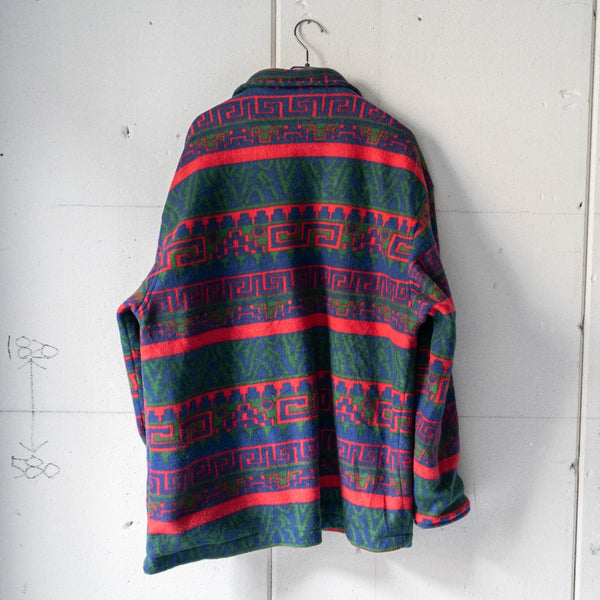 around 1980s Swiss ethnic pattern fleece jacket