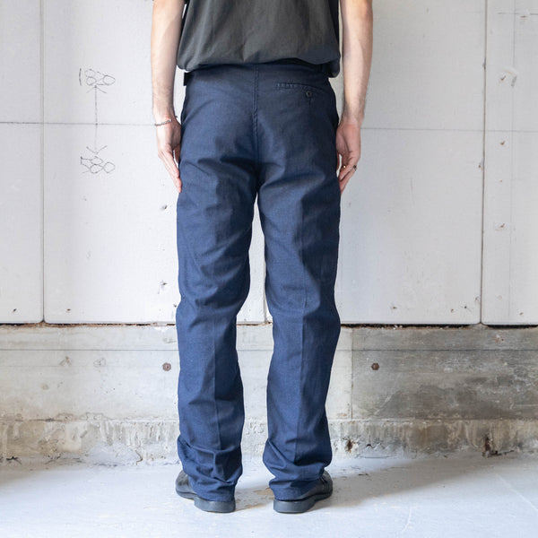 around1990s France Adolphe Lafont cotton twill work pants -black dyed- 'dead stock'