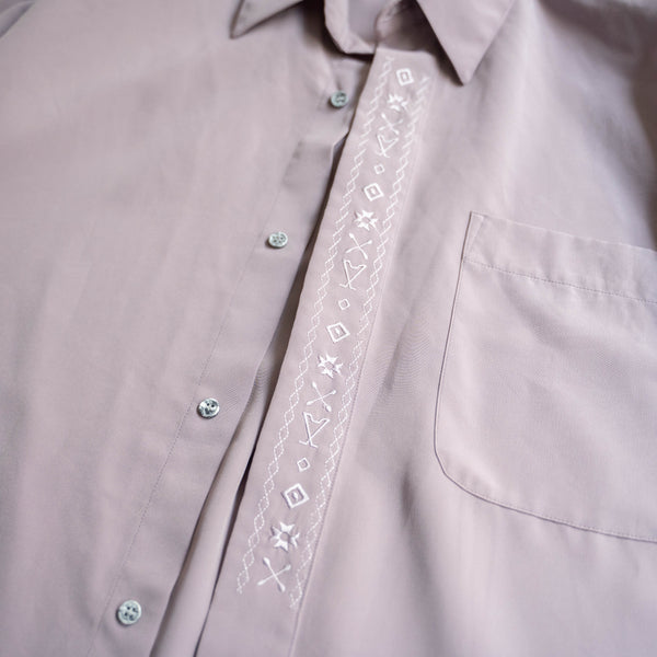 2000s light purple poly l/s shirt