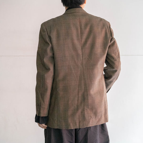 1980s Japan vintage brown × red striped tailored jacket