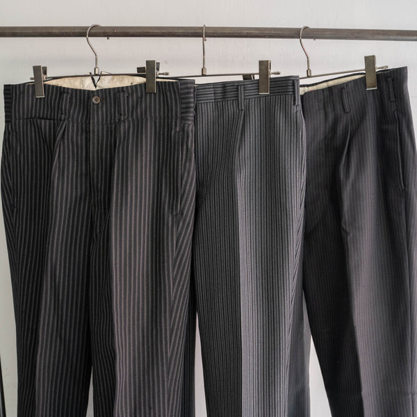 1960-70s Japan vintage black × white stripe slacks