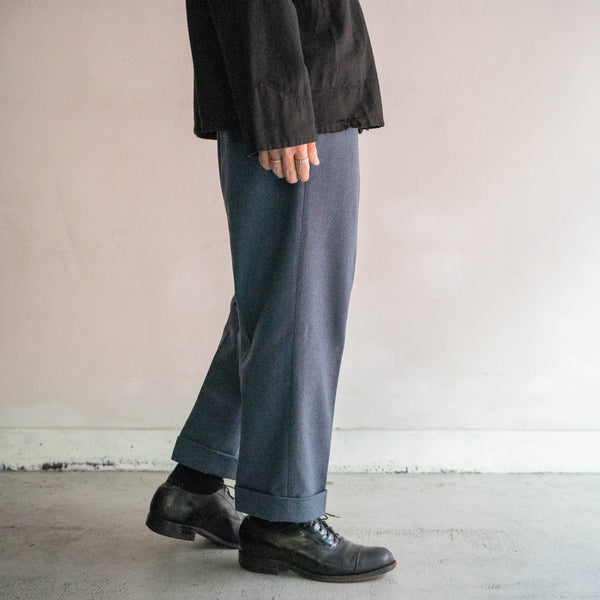 1990s Japan vintage smoky blue one tuck wool slacks