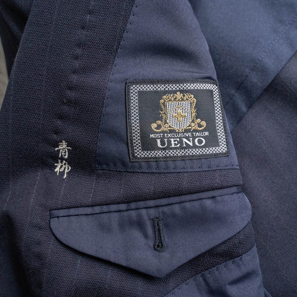 2000s japan vintage navy striped set up