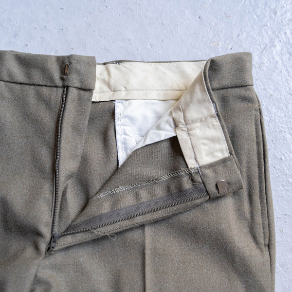 1990s Italian military khaki color wool dress pants 'dead stock’