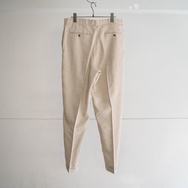 2000s ivory herringbone 2 tuck slacks