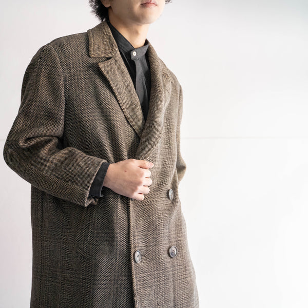 around 1960s France double breasted tweed coat "boro"