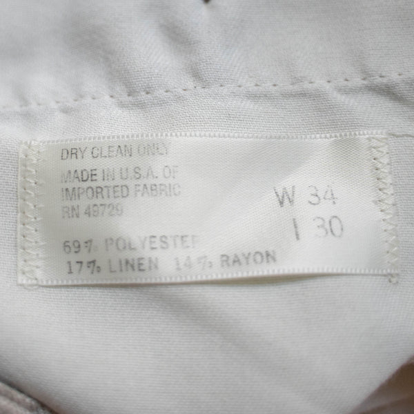 2000s ivory herringbone 2 tuck slacks