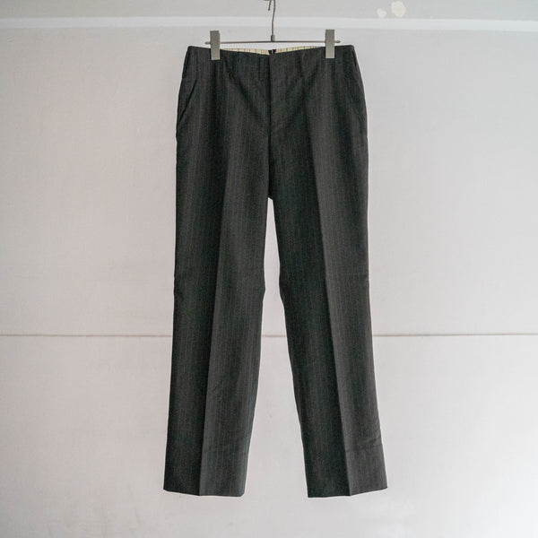 1970s Japan vintage gray green striped set up