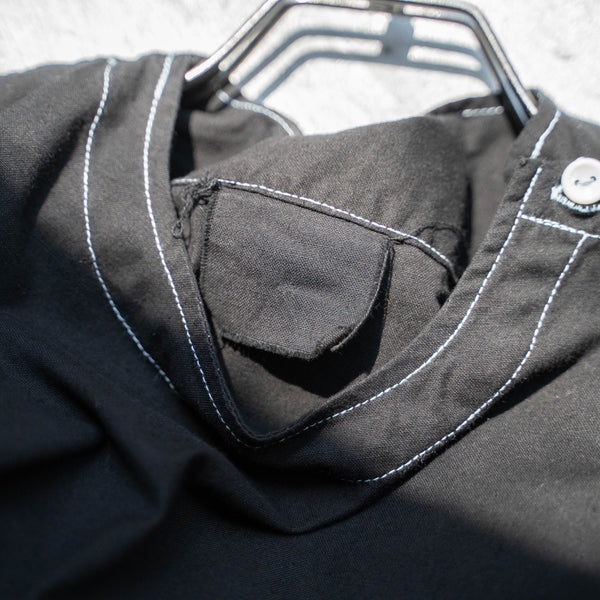 1990s Romania military Sleeping shirt 'dead stock' -black dyed-