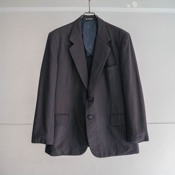 1970s Japan vintage brown base multi striped set up