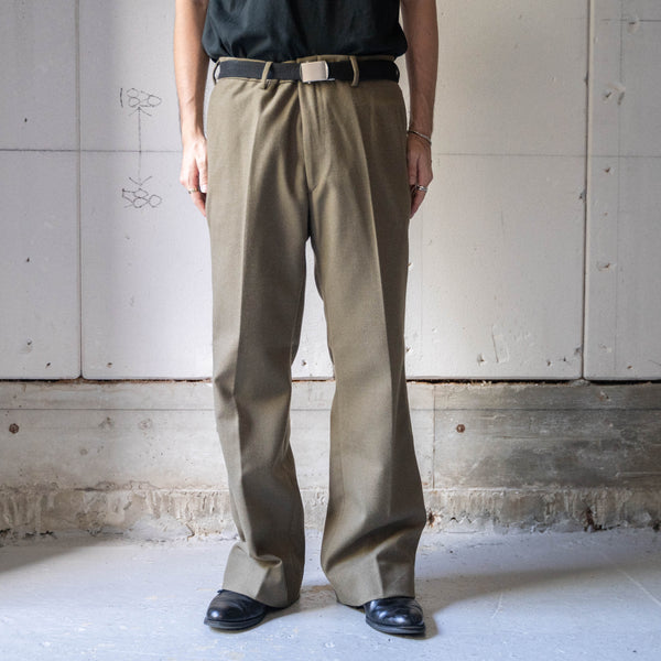 1990s Italian military khaki color wool dress pants 'dead stock’