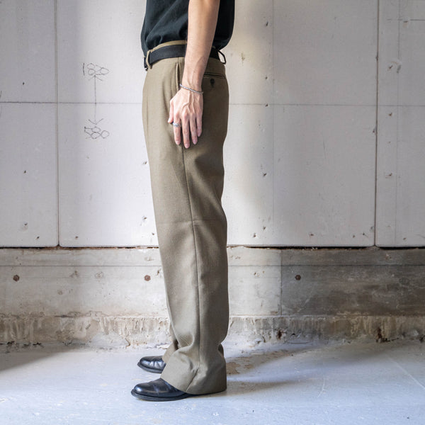 1990s Italian military khaki color wool dress pants 'dead stock’