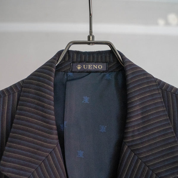 1970s Japan vintage brown base multi striped set up