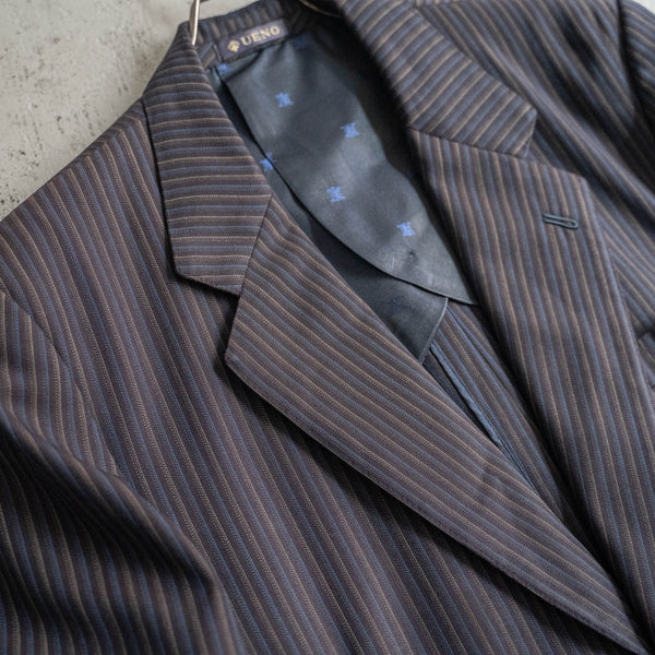 1970s Japan vintage brown base multi striped set up