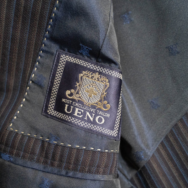 1970s Japan vintage brown base multi striped set up