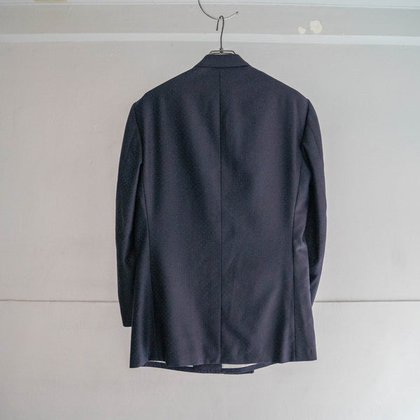 1970s Japan vintage navy all over pattern double breasted set up