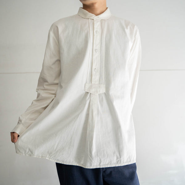 1970-80s Europe white cotton 100 smock shirt