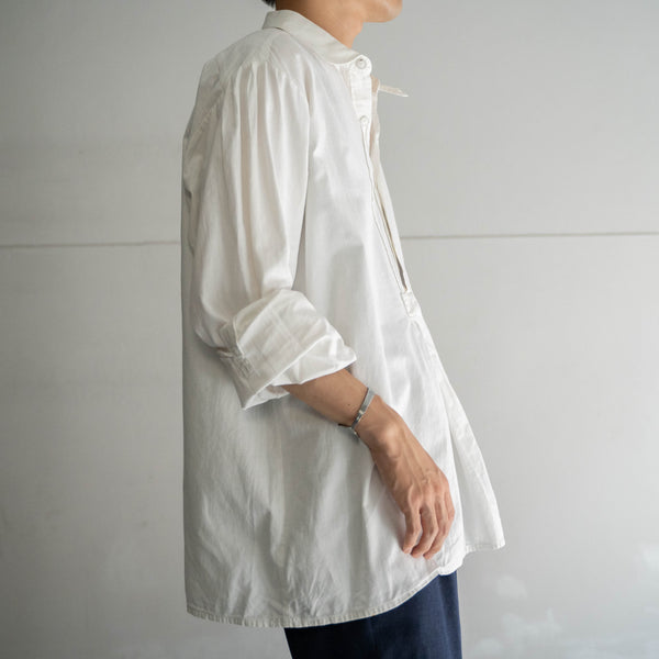 1970-80s Europe white cotton 100 smock shirt