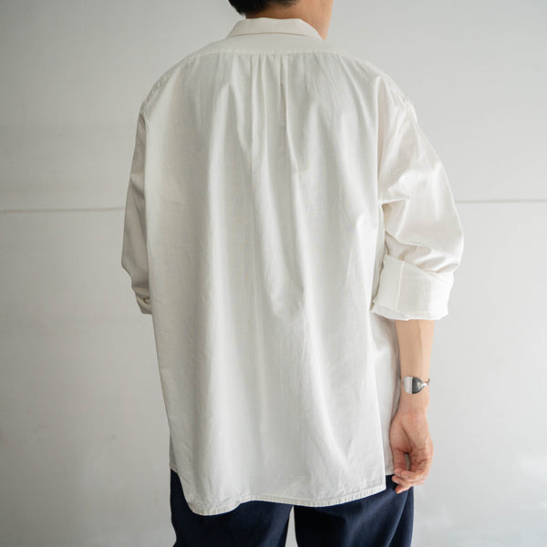 1970-80s Europe white cotton 100 smock shirt