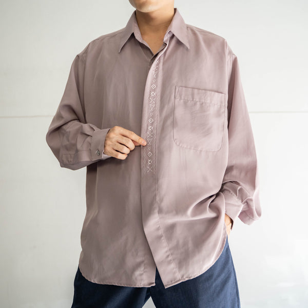 2000s light purple poly l/s shirt