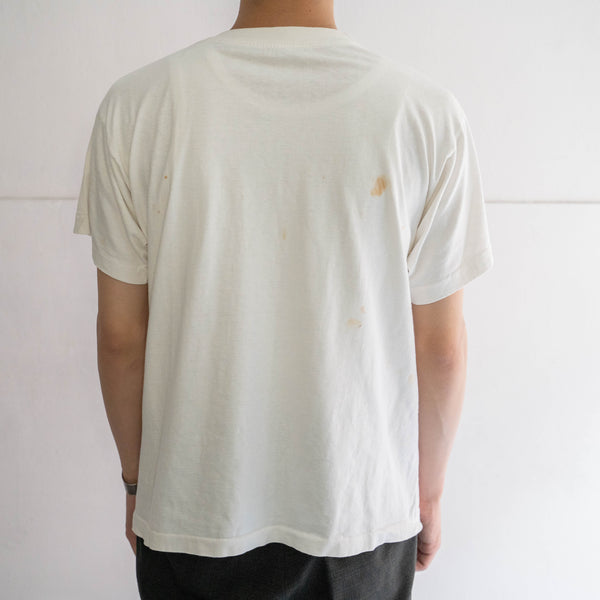 around1990s white color cruise design T-shirt -single stitch-