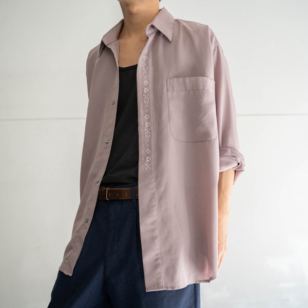 2000s light purple poly l/s shirt