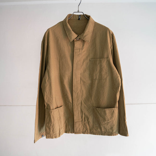 1970-80s Europe khaki HBT work jacket 'dead stock'