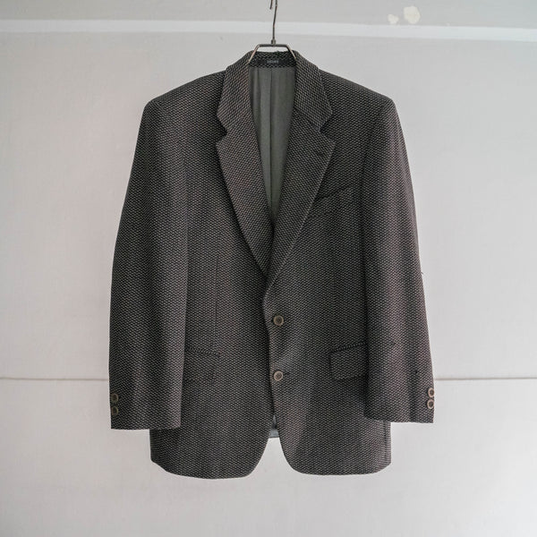 1990s Japan vintage black × gray woven tailored jacket