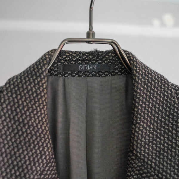 1990s Japan vintage black × gray woven tailored jacket